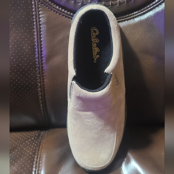 CABELAS WOMEN'S SIZE 8 MEDIUM SOFT SUEDE TAN LOAFERS - Picture 5 of 7